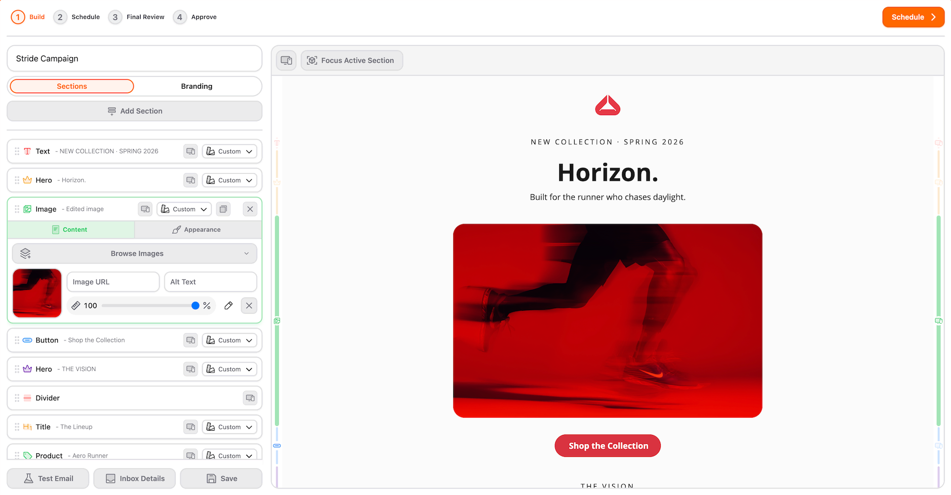 The Reachly email builder